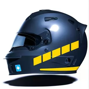 Наклейка на мотоциклетный шлем в полоску Такси Желтый Мотоцикл CinarExtreme