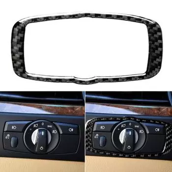 Наклейка на накладку фар из углеродного волокна, рамка переключателя BMW для X5 E70 X6 E71 X5 E60