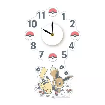 Наклейка на настенные часы Toyo Case Pokemon, легко наносится (Ш29 x В41 см) (01 Пикачу, Иви)