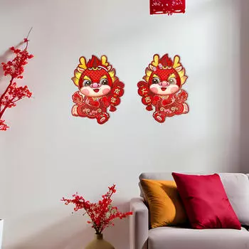 Наклейка на окно 2x Year, китайские украшения, фотореквизиты,