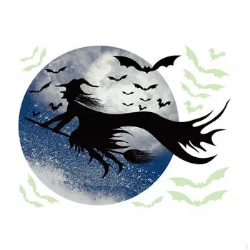 Наклейка на окно Хэллоуин, Наклейки на стену, Настенный плакат, ПВХ светящаяся наклейка