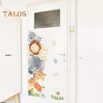 Наклейка на окно, сильная адгезия, украшение, экологически чистая изысканная наклейка со слоном и жирафом, наклейка на дверь, поставка для гостиной 30x90cm Animal