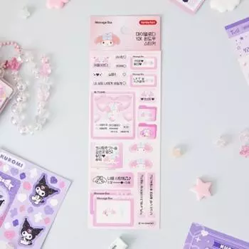Наклейка на окно Ten by Ten Sanrio Y2K (Моя Мелодия/Куроми/Чиннаморолл/Почакко), популярная фраза в Корее