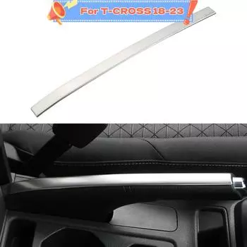 Наклейка на отделку салона ручного тормоза из нержавеющей стали для VW Volkswagen T-cross Tcross 2018-2023, декоративная крышка ручного тормоза, аксессуары sliver