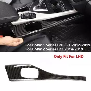 Наклейка на панель кнопок мультимедиа салона автомобиля с левым рулем из углеродного волокна для BMW 1 2 серии F20 F21 2012-2019 F22 2014-2018 2019