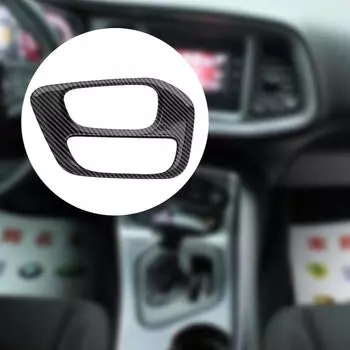 Наклейка на панель переключения передач автомобиля, автомобильные аксессуары премиум-класса, простая в установке запасная часть, отделка крышки Black Carbon Pattern