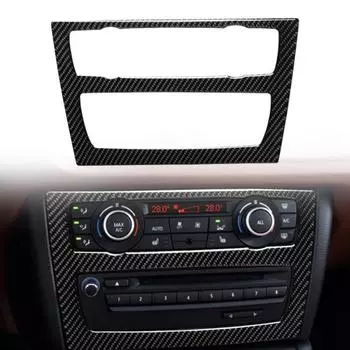 Наклейка на панель управления кондиционером автомобиля, декор интерьера для Bmw X1 E84 чёрный