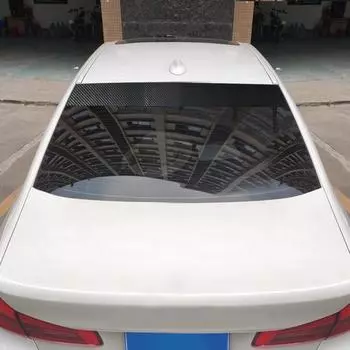 Наклейка на переднее окно, устойчивая к царапинам, хороший визуальный эффект, текстура из углеродного волокна, полоса для солнцезащитного козырька, баннер на лобовом стекле чёрный