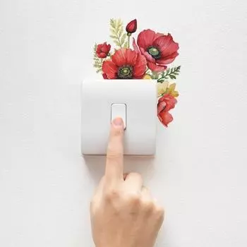 Наклейка на переключатель с цветочным принтом, водостойкая самоклеющаяся ПВХ-клейка и наклейка для гостиной, спальни, детской комнаты, настенный переключатель, украшение, наклейка A