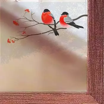 Наклейка на пленку с изображением птиц, клейкие наклейки на стекло из ПВХ для дома