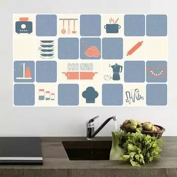 Наклейка на плитку, анти-масло, высокая термостойкость, водонепроницаемая самоклеящаяся наклейка из ПВХ для кухонной плиты