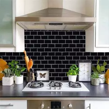 Наклейка на плитку, простая в установке 3D-наклейка на стену, водонепроницаемая, прочная, настенная наклейка для фартука, для домашней кухни D