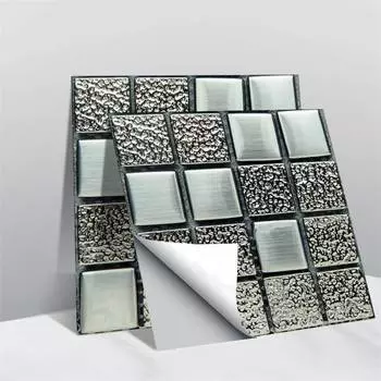 Наклейка на плитку, стекло, 3D мозаика, кристалл, наклейка на стену, Tilediy, водонепроницаемая, самоклеящаяся, набор из 10 шт. 10*10cm