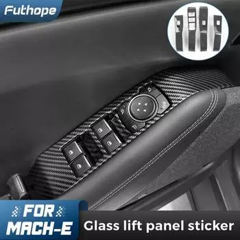 Наклейка на подъемную панель Futhope из углеродного волокна для Ford Mustang MACH-E 2022, подъемная панель, крышка переключателя двери, окна, накладка Bright Carbon Fiber