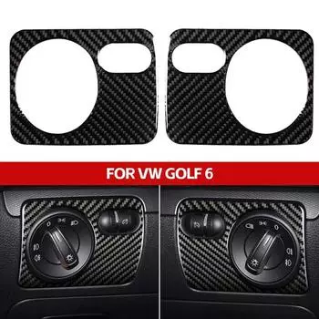 Наклейка на рамку переключателя фар автомобиля из углеродного волокна, устойчивая к царапинам, простая в установке, для VW Golf 6 R MK6 Scirocco 09-16