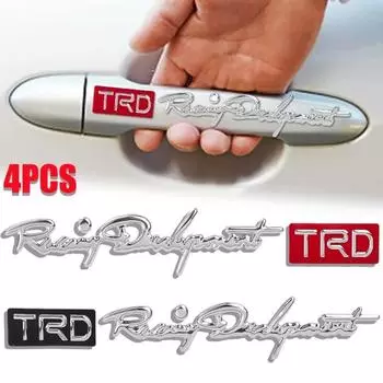 Наклейка на ручку двери автомобиля, 3D стерео гоночная разработка, TRD узор, самоклеящаяся наклейка, модификация внешнего вида автомобиля, аксессуар для украшения