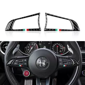 Наклейка на руль автомобиля, наклейка из углеродного волокна, отделка для Alfa Romeo Giulia 952 Stelvio 949 2017-интерьер