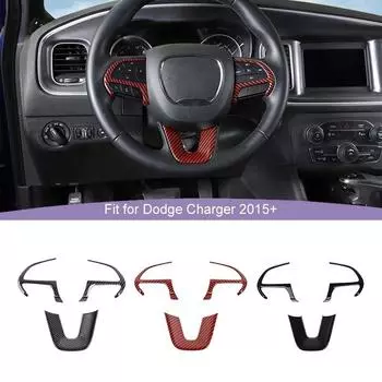 Наклейка на рулевое колесо ABS, подходит для Dodge Charger, Dodge Challenger, Durango, Jeep Grand Cherokee SRT8, аксессуары для интерьера углеродного волокна черного