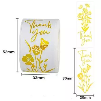 Наклейка на рулон бумаги Золотая рождественская закладка X022 A01-120pcs-3x8cm