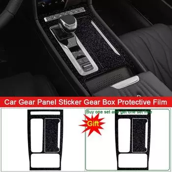 Наклейка на салон автомобиля для HONGQI H5 2023 2024, наклейка на панель передач автомобиля, защитная пленка для коробки передач, углеродное волокно, черные автоаксессуары