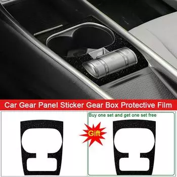 Наклейка на салон автомобиля, подходящая для BYD Dolphin EA1 ATTO 1 2022 2023, наклейка на панель передач автомобиля, защитная пленка коробки передач из углеродного волокна, черная