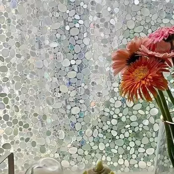 Наклейка на стекло Goose Soft Stone, наклейка на стекло Rainbow, декоративная пленка Light Luxury, пленка для стекол в ванной и ванной комнате 30cmx1m