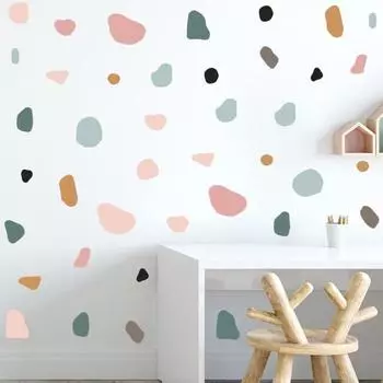 Наклейка на стену Акварельные камни Привлекательная самоклеящаяся креативная съемная наклейка на стену своими руками для