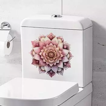 Наклейка на стену «Цветок дурмана» Самоклеящаяся наклейка на туалет в ванной 30x30cm разноцветный