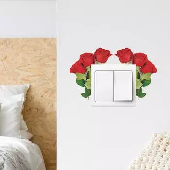 Наклейка на стену для выключателя Rose Living Room Entrance Home Beautying 14*19CM/fun-kg86