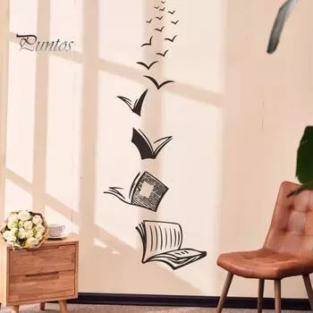 Наклейка на стену из ПВХ, водонепроницаемая, самоклеящаяся, сильная липкость, съемная книжная наклейка, настенная наклейка, украшение для окна, двери черный белый