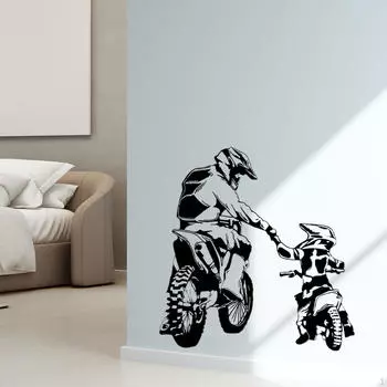 Наклейка на стену «Приключения мотокросса» для домашнего декора L