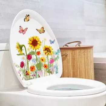 Наклейка на стену Растения Цветы Подсолнухи Бабочки Романтические Самоклеящиеся наклейки Домашний декор для