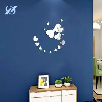 Наклейка на стену с изображением бабочки-любви, 1 мм, акриловая, трехмерная, для украшения стены комнаты, спальни