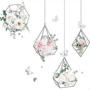 Наклейка на стену с изображением цветка пиона, самоклеящаяся, водонепроницаемая, декоративная, съемная для спальни