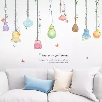 Наклейка на стену с изображением лампы из мультфильма, наклейка для украшения кампуса для детской комнаты 50x70cm