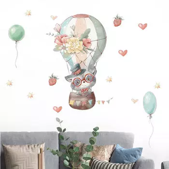 Наклейка на стену с изображением животных, милые художественные украшения, фоновая наклейка «сделай сам» для домашнего декора