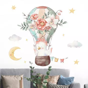 Наклейка на стену с изображением животных, милые художественные украшения, фоновая наклейка «сделай сам» для домашнего декора