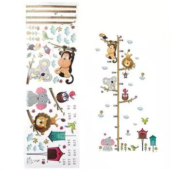 Наклейка на стену с милым слоном львом для детей, виниловая наклейка для детской комнаты