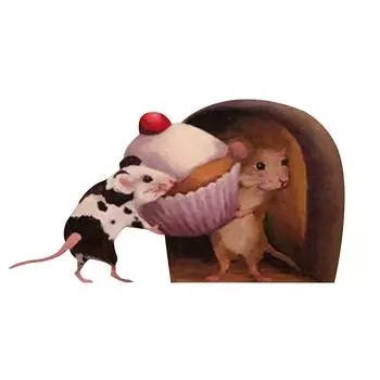 Наклейка на стену с норой для мыши Наклейка на стену с мышкой Прекрасный декор для кухни