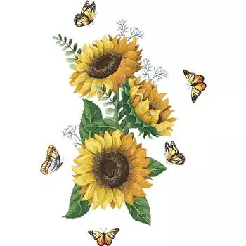 Наклейка на стену с подсолнечником, водонепроницаемые наклейки для кухни, украшения дома для спальни