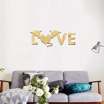 Наклейка на стену с рисунком «Любовь и летучая мышь» для гостиной, спальни, заднего фона