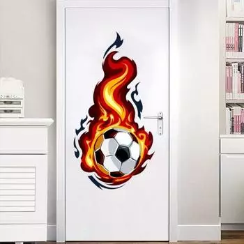 Наклейка на стену самоклеящаяся 3D Спорт Футбол Баскетбол Регби Наклейка на стену для спальни A