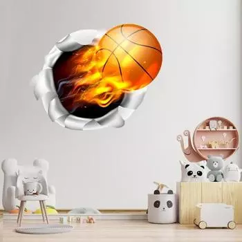 Наклейка на стену самоклеящаяся 3D Спорт Футбол Баскетбол Регби Наклейка на стену для спальни гостиной детской комнаты A