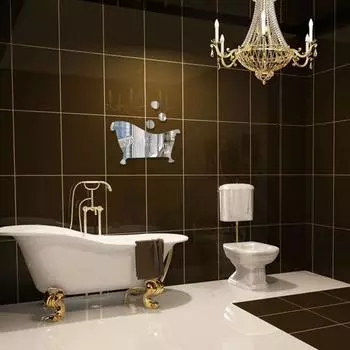 Наклейка на стену Ванная комната Входная дверь Знак Обои Наклейки на стену золотистый