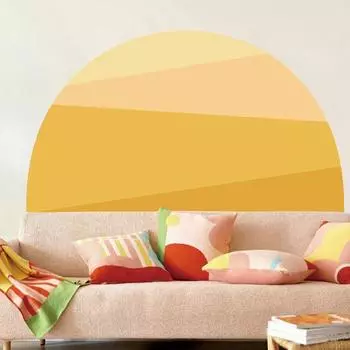 Наклейка на стену в стиле бохо, полукруг, градиент, цветной блок, абстрактный клей, самоклеящаяся ПВХ-бумага для дома, настенная наклейка, хозяйственные принадлежности S A