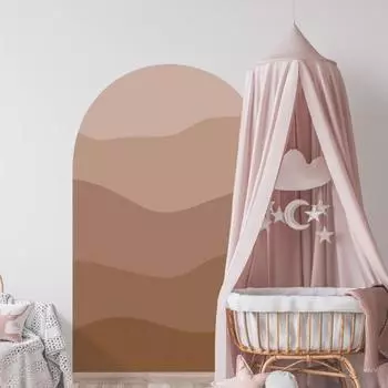 Наклейка на стену в стиле бохо с градиентом цвета блок арки съемная самоклеящаяся ПВХ оранжевый