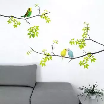 Наклейка на стену влагостойкая декоративная ПВХ 2022 Милая птичка узор наклейка на окно детская комната