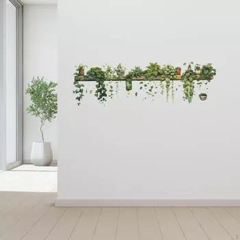 Наклейка на стену зеленая водонепроницаемая для домашнего декора самоклеящаяся наклейка своими руками подвесное растение обеденное