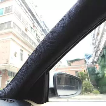 Наклейка на столб автомобиля, вышитая атласной тканью, самоклеящаяся, универсальное украшение на потолок, наклейка на столб автомобиля AB белый