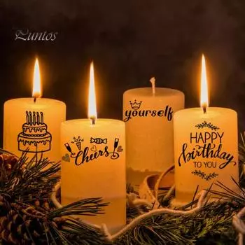 Наклейка на свечу, поговорки, узор, тату-пленка для свечей, сделай сам, украшение поверхности свечи для вечеринки, Дня святого Валентина A